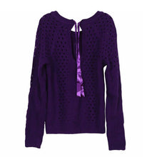 Autumn Winter Sweater Jumper Knitwear Small Hollow Halter Straps O-Neck Long Sleeve Knit Pullover Tops White Plus Size UBY