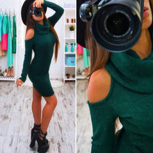Bow Long Sleeve Straplesidi Women Sexy Club Sheath Bodycon Wool Dress Red Green Elastic Elegant Party Dresses UBY
