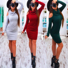 Bow Long Sleeve Straplesidi Women Sexy Club Sheath Bodycon Wool Dress Red Green Elastic Elegant Party Dresses UBY