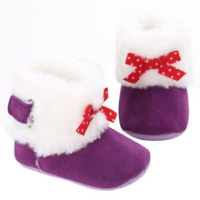 Baby Knitted Faux Fleece Crib Snow Boots Shoes Kids Bowknot Woolen Moccasins Booties Shoes UBY