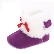Baby Knitted Faux Fleece Crib Snow Boots Shoes Kids Bowknot Woolen Moccasins Booties Shoes UBY