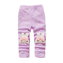 AutumnWinter Toddler Baby Girls Kid Skinny Pants Cute Elephant Rabbit Bowknot Print Stretchy Warm Children Leggings UBY