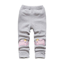 AutumnWinter Toddler Baby Girls Kid Skinny Pants Cute Elephant Rabbit Bowknot Print Stretchy Warm Children Leggings UBY