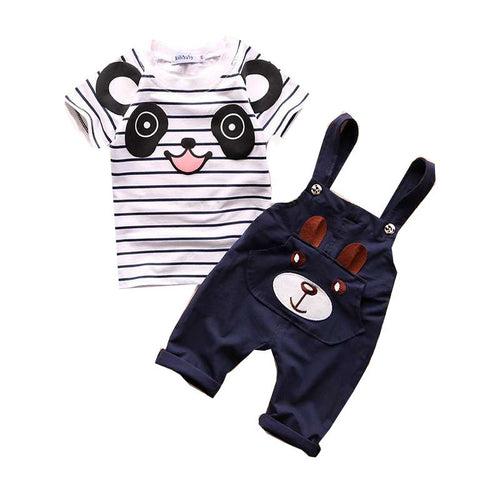 Baby Boy Clothing Set Summer Cotton Overalls For Baby Boys TshirtSling Letter Pants Infant Clothes Romper Kid Clothes UBY