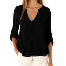 Deep V Neck Casual Chiffon Blouses Long Sleeves Gray Blusas Loose Casual Club Party Women Shirts Tops UBY