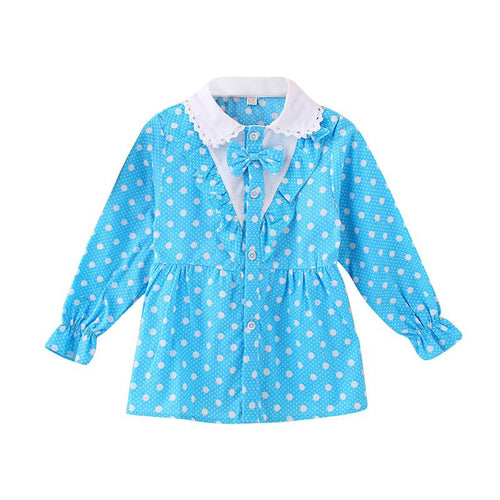 Baby Girls Blouse Little Kids Tops Long Sleeve Polka Dot Shirts 1-4 Years PY2 UBY