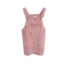 Korean Style College Wind Restoring Ancient Ways Corduroy Suspenders Big Pocket Straight Vest Dress LE3 UBY