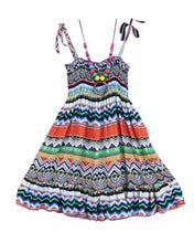 Baby Girls Dress with Necklace Children Graceful Printed Beach Dress Bohemian Style Girl Dresses UBY