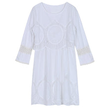 Casual Dress Brief Straight Flare Sleeve Solid Empire Beach Women White Dresses H41 LY3 UBY