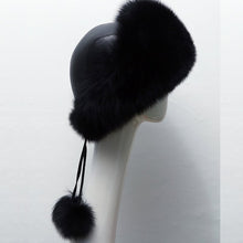 est Women's Raccoon Fur Hat Leather  Fur Hats Lady Warm Charm Beanies Caps Headgear Fox Fur Ball UBY