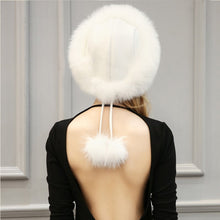 est Women's Raccoon Fur Hat Leather  Fur Hats Lady Warm Charm Beanies Caps Headgear Fox Fur Ball UBY