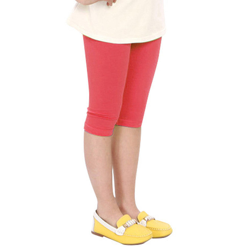 Candy Color Kids Baby Girls Cotton Leggings Pants Children Cropped Capris UBY