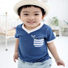 Children's Boy T-shirt Delicate Dolphin Pattern Cotton Short-sleeved T-shirts Outwear Kids Clothes UBY