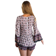 Vintage Sexy Women V-neck Jumpsuit Floral Print Playsuits Long Sleeve Casual Pant Rompers UBY