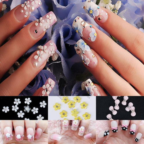 20X 3D Bow Flower Manicure Glitters Stickers Beads Nail Art Tips DIY DecorationsUBY