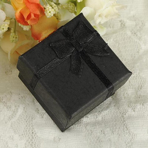 24pcss Black Square Jewelry Ring Gift Present Cardboard Case Box Display Package Holder UBY