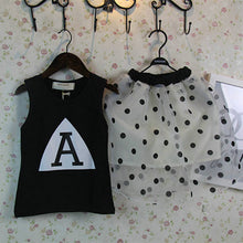2PCS Baby Kids Girls Sleeveless T-shirtPolk Dots Tutu Skirt Dress Outfit Sets UBY