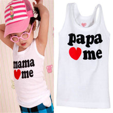 2Pcs Baby Clothing Kids Boy Girl Summer T-shirt Vest Mama Papa Love Me UBY
