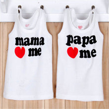 2Pcs Baby Clothing Kids Boy Girl Summer T-shirt Vest Mama Papa Love Me UBY