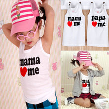2Pcs Baby Clothing Kids Boy Girl Summer T-shirt Vest Mama Papa Love Me UBY