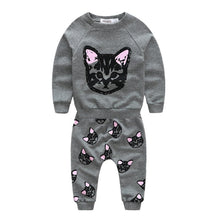 2Pcs CasualBaby Set Girls Boys Clothing Sets Kids Clothes Little Cat Baby Long Sleeve Cotton Sets Children Suits UBY
