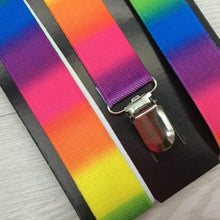 2pcss Colorful Boy Men Y-Back Suspenders Child Elastic Adjustable Clip-On Braces PY1 P18 UBY