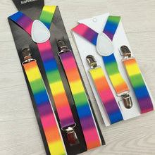 2pcss Colorful Boy Men Y-Back Suspenders Child Elastic Adjustable Clip-On Braces PY1 P18 UBY
