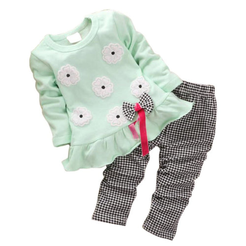 2pcss Kids Baby Girl Minnie Clothes Sets Pullover Bow TopsPlaids  Checks Pants Outfits Set WholeBaby Boutique Clothing UBY