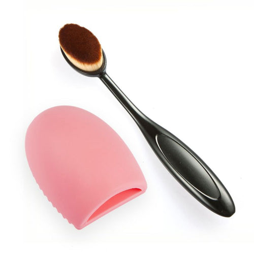 2Pcs Makeup Oval Brushes Toothbrush Foundation Brush Cosmetic Make Up Puff Makeup Brush Set Beauty UBY