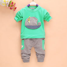 2pcss Outfits 1-4Years Kids Baby Boys Clothes Long Sleeve Whale TopsLong Pants Clothing Sets 4 Colors UBY