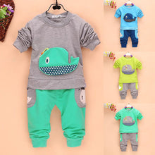 2pcss Outfits 1-4Years Kids Baby Boys Clothes Long Sleeve Whale TopsLong Pants Clothing Sets 4 Colors UBY