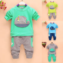 2pcss Outfits 1-4Years Kids Baby Boys Clothes Long Sleeve Whale TopsLong Pants Clothing Sets 4 Colors UBY