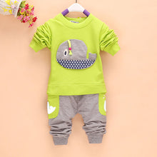 2pcss Outfits 1-4Years Kids Baby Boys Clothes Long Sleeve Whale TopsLong Pants Clothing Sets 4 Colors UBY