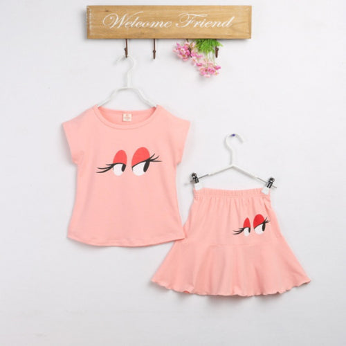 2Pcs Summer Apparel Kids Baby Girls Clothing T-Shirt TopSkirt Set Dress 2-7Y UBY