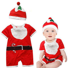 2pcss Baby Boys Girls Xmas Santa Claus Clothing Set Short Sleeve Romper Jumpsuit  Hat Outfit Clothes Sets Christmas Gifts UBY