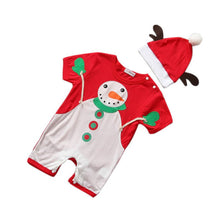 2pcss Baby Boys Girls Xmas Santa Claus Clothing Set Short Sleeve Romper Jumpsuit  Hat Outfit Clothes Sets Christmas Gifts UBY