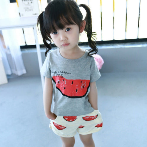 2pcs Baby Girl Boy Clothes Set Toddler Children Summer Short Sleeve T-shirtShorts UBY