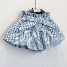 2pcs Baby Girls Summer Clothes Set Cute White T Shirt and Plaid Blue Pants for 2-6 Y UBY
