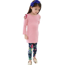 2pcs Child Baby Kid TopsPants Set Toddler Girls Floral Outfits ShirtTrousers 2-7Y UBY