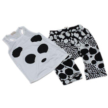 2pcs Kid Girls Boys Clothes Panda Pattern Sleeveless Cotton Vest TopShorts 2-7Y UBY