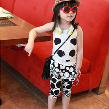 2pcs Kid Girls Boys Clothes Panda Pattern Sleeveless Cotton Vest TopShorts 2-7Y UBY