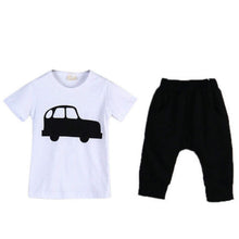 2pcs Kids Baby Boy Infant Car Print T-shirt TopShort Pants Outfit Set Clothes 2-7T UBY
