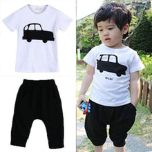 2pcs Kids Baby Boy Infant Car Print T-shirt TopShort Pants Outfit Set Clothes 2-7T UBY