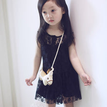 2pcs Kids Girls Sleeveless Dress Lace Floral Braces Dress Sundress Costume 2-7 Year UBY