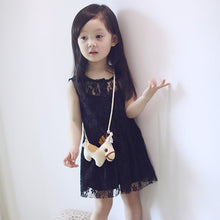 2pcs Kids Girls Sleeveless Dress Lace Floral Braces Dress Sundress Costume 2-7 Year UBY