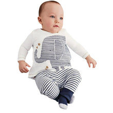 2pcs Toddler Baby Boys Cloth Sets Kids Cotton Long Sleeve TopsStripe Pants Trousers Outfit Children Clothing Set 0-4Y UBY