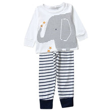 2pcs Toddler Baby Boys Cloth Sets Kids Cotton Long Sleeve TopsStripe Pants Trousers Outfit Children Clothing Set 0-4Y UBY