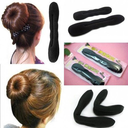 2pcs Womens Magic Accessory Hair Styling Tool Hairstyle Sponge Braider Holder Clip Bun Hair Twist CurlerUBY