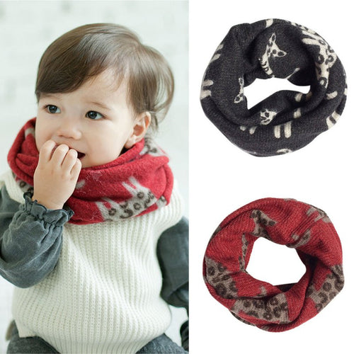 3 Colors Toddler Baby Boy Girls Warm Scarf Neckerchief Cat Pattern Imitation Cute Infant Scaves UBY
