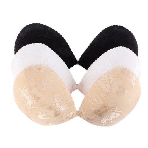3 Colors Women Lace Flowers Self Adhesive Bra Silicone Bust Strapless Bra Lisa's Store UBY